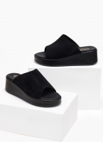 Πλατφόρμες suede με φαρδιά φάσα estil