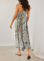 Φόρεμα boho μεταξωτό με λαχούρια