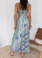 Φόρεμα boho μεταξωτό με λαχούρια