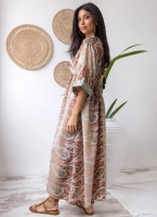 Boho φόρεμα μεταξωτό με λαχούρια