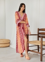 Boho φόρεμα μεταξωτό με λαχούρια