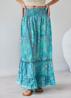 Φούστα μάξι με boho λαχούρια