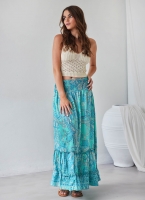 Φούστα μάξι με boho λαχούρια