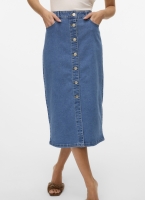 Φούστα τζιν μίντι με κουμπιά Vero Moda 10331366