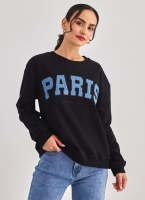 Φούτερ με ντενιμ στάμπα PARIS