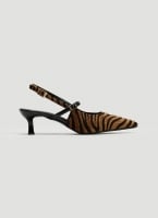 Γόβες μυτερές slingback από συνθετικό ponyskin TFP