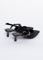 Γόβες μυτερές slingback από ύφασμα velvet TFP