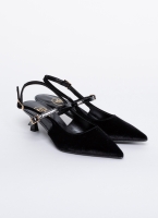 Γόβες μυτερές slingback από ύφασμα velvet TFP