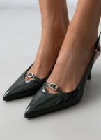 Γόβες μυτερές slingback λουστρίνι TFP