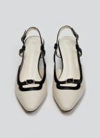 Γόβες μυτερές slingback με διχρωμία