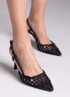 Γόβες μυτερές slingback με πλεκτό σχέδιο ERYNN
