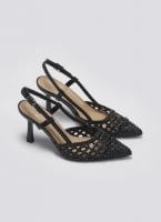 Γόβες μυτερές slingback με πλεκτό σχέδιο ERYNN