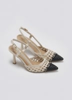 Γόβες μυτερές slingback με πλεκτό σχέδιο ERYNN