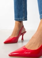 Γόβες Slingback μυτερές λουστρίνι ERYNN