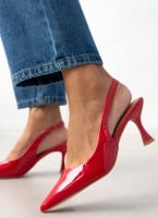 Γόβες Slingback μυτερές λουστρίνι ERYNN