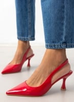 Γόβες Slingback μυτερές λουστρίνι ERYNN