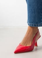 Γόβες Slingback μυτερές λουστρίνι ERYNN