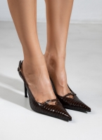 Γόβες slingback μυτερές  λουστρίνι TFP