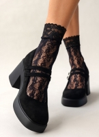 Γόβες suede Mary Jane με διπλή μπαρέτα