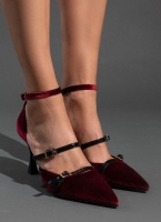 Γόβες velvet με μπαρέτα TFP