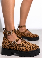Loafers chunky suede με print TFP