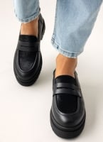 Loafers δερμάτινα με ponyskin TFP