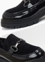 Loafers λουστρίνι με συνθετικό ponyskin