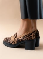 Loafers suede με τακούνι