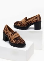 Loafers suede με τακούνι