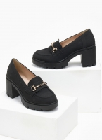 Loafers suede με τακούνι estil
