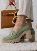 Loafers suede με τακούνι estil