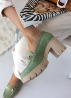 Loafers suede με τακούνι estil