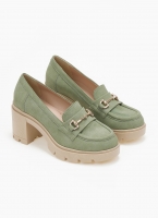 Loafers suede με τακούνι estil