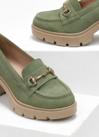 Loafers suede με τακούνι estil