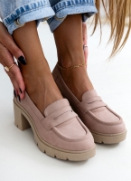 Loafers suede με τακούνι estil
