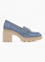 Loafers suede με τακούνι estil
