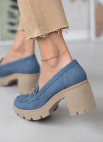 Loafers suede με τακούνι estil