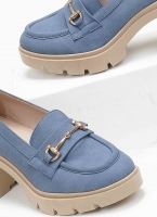Loafers suede με τακούνι estil