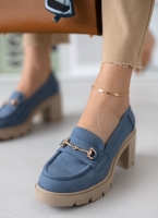 Loafers suede με τακούνι estil