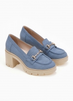 Loafers suede με τακούνι estil