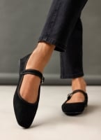 Μπαλαρίνες με λουράκι suede