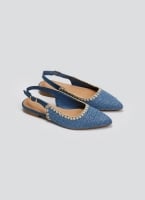Μπαλαρίνες μυτερές slingback από ψάθα ERYNN