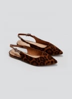 Μπαλαρίνες μυτερές suede slingback με στρας ERYNN