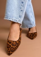 Μπαλαρίνες μυτερές suede slingback με στρας ERYNN