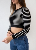 Μπλούζα cropped με ρίγες BISOU