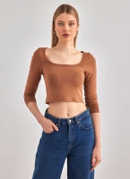 Μπλουζάκι μακρυμάνικο crop top Different-Shop 01-179
