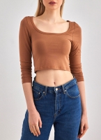 Μπλουζάκι μακρυμάνικο crop top Different-Shop 01-179