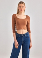 Μπλουζάκι μακρυμάνικο crop top Different-Shop 01-179