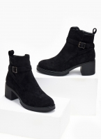 Μποτάκια casual suede με ζωνάκι