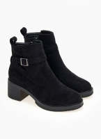 Μποτάκια casual suede με ζωνάκι